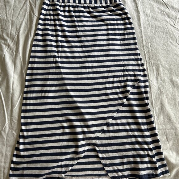 Synergy Organic Clothing Striped Courtney Skirt Ladies Large White Navy Blue - Picture 2 of 12